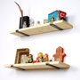 Hanah Home Lam008 Estantería de Pared de Madera y Metal Negro y Roble